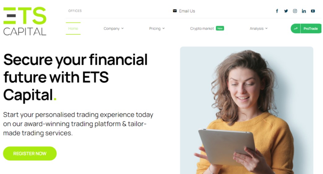 ETS Capital website