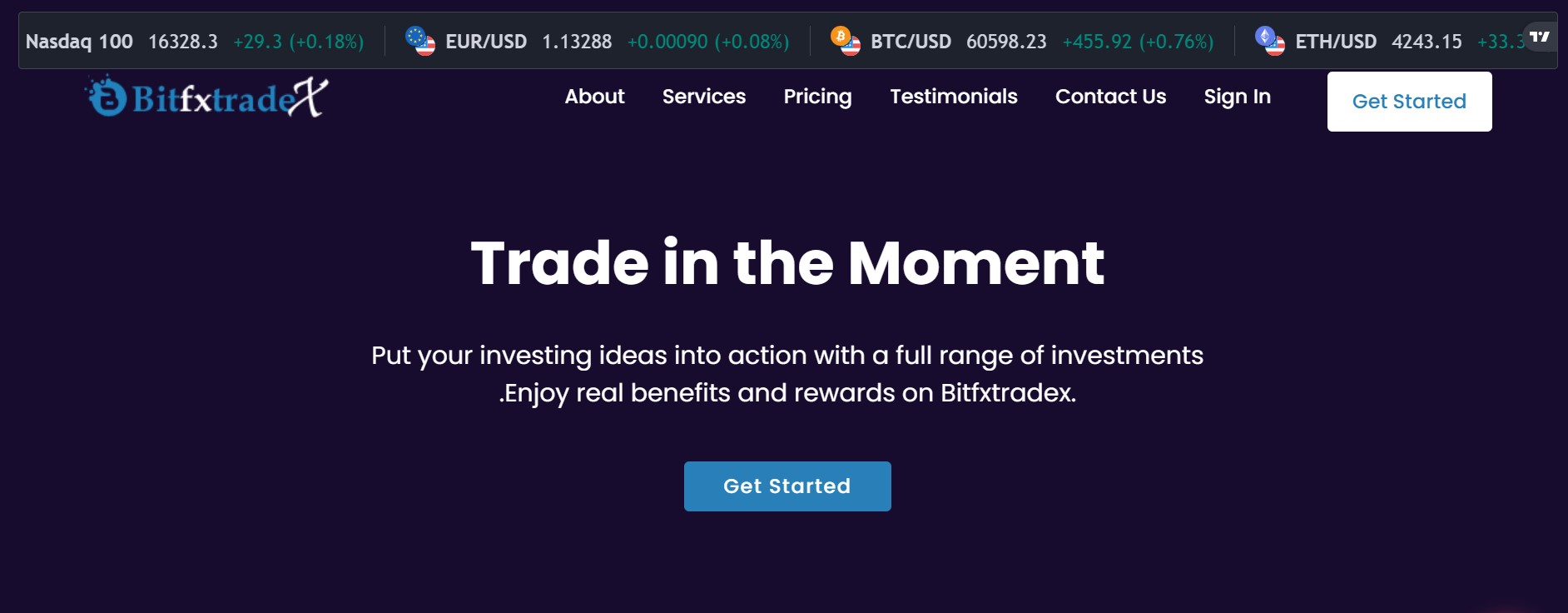 Bitfxtradex website