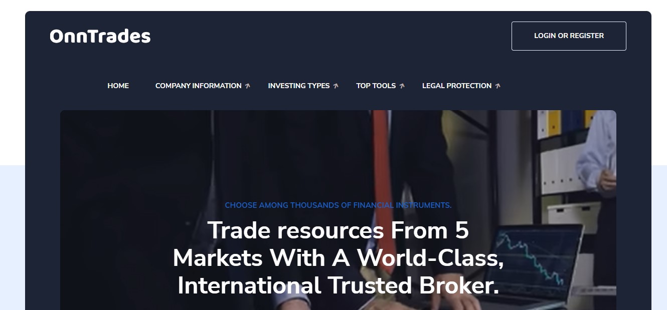 OnnTrades website